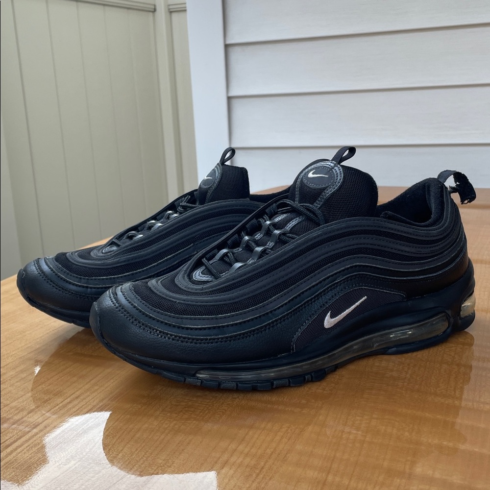 Nike Air Max 97 Black Anthracite Terry Cloth Men's Sneakers Shoes Size 10 - Picture 7 of 11